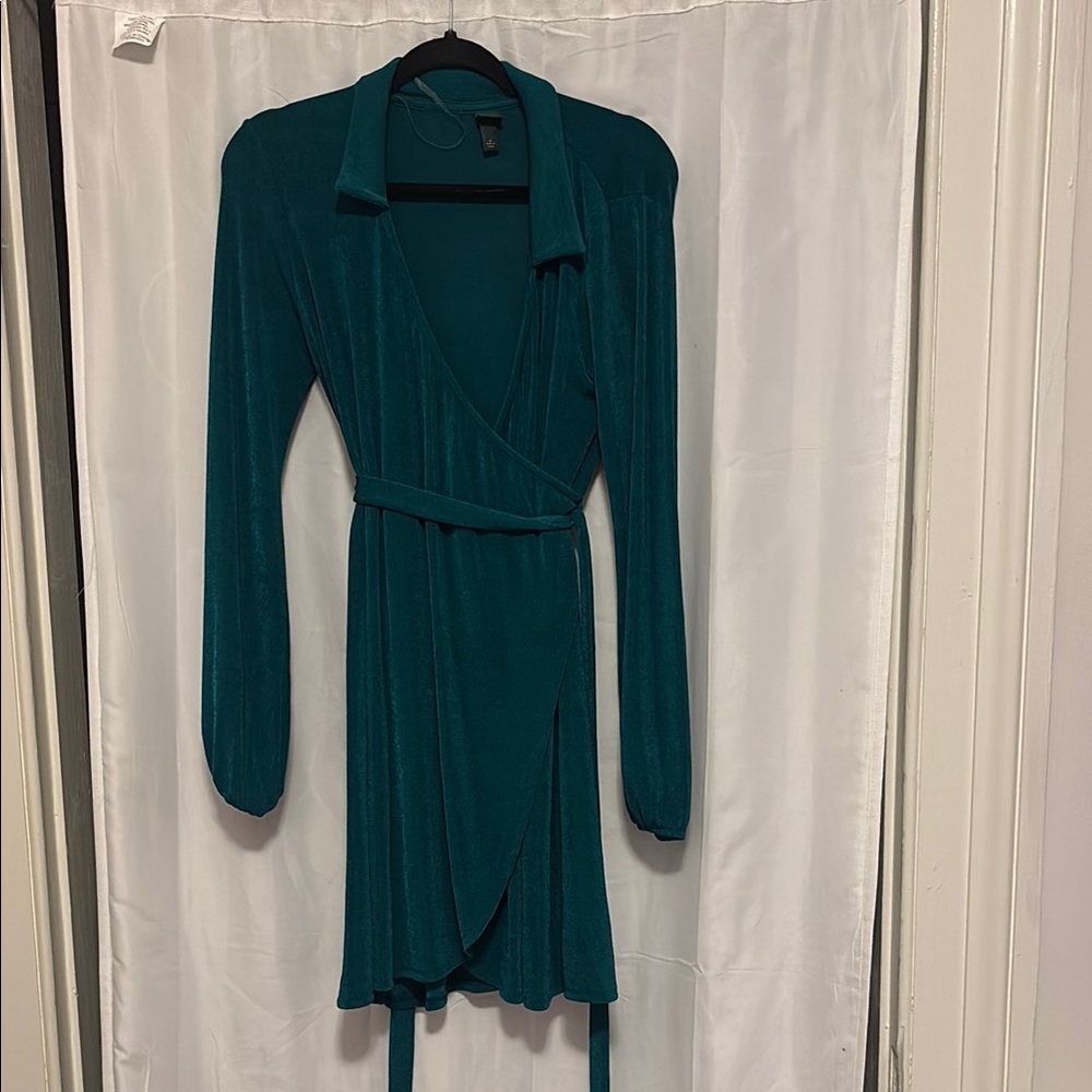 Teal Wrap Dress